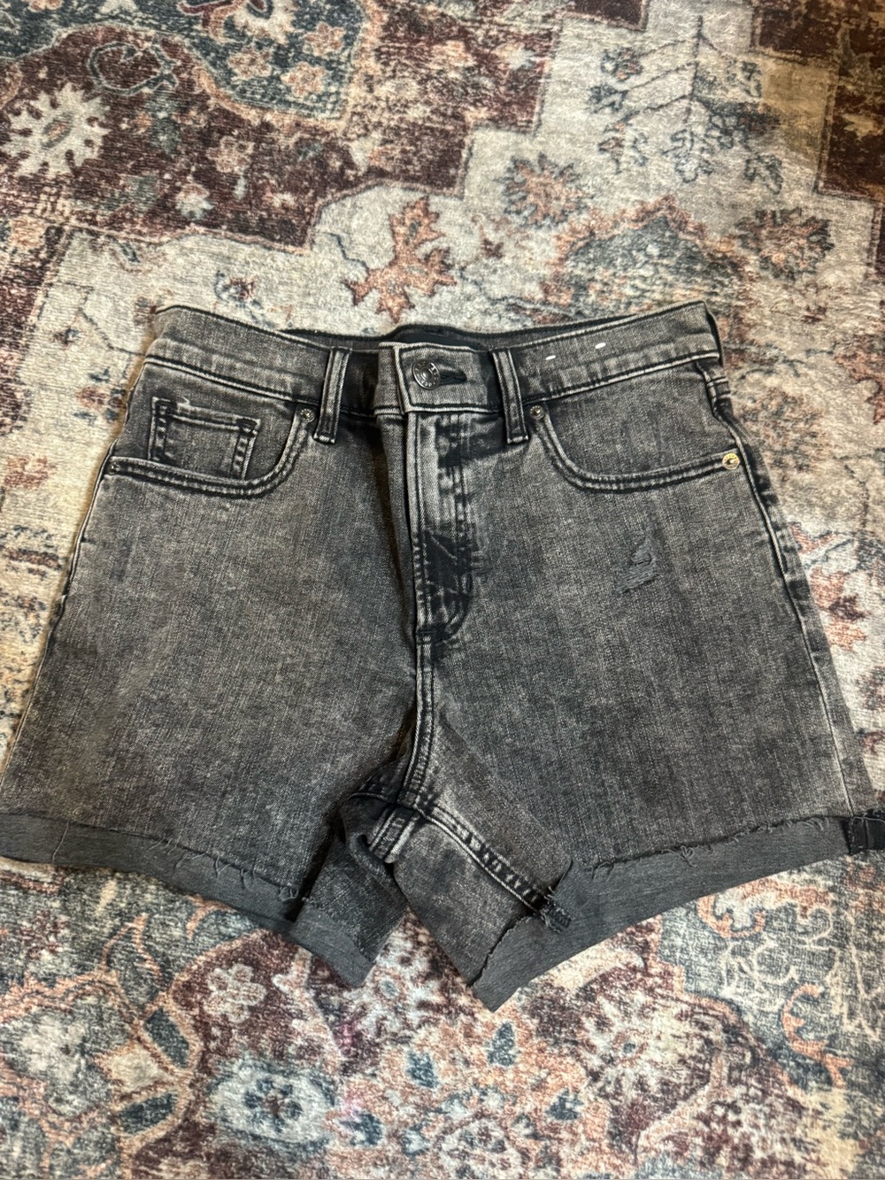 Express High-Waist Black Denim Shorts